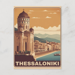 Vintage Stadt Thessaloniki Griechenland Berufung S Postkarte