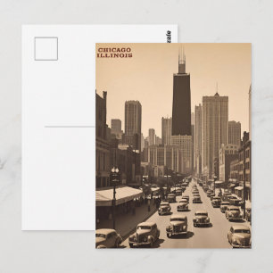 Vintage Stadtansicht Chicago Illinois Retro Reise Postkarte