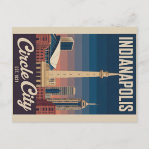 Vintage Stadtansicht von Indianapolis Indiana Retr Postkarte