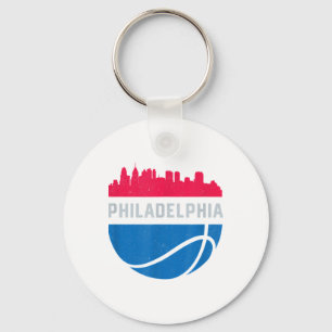 Vintage Stadtansicht von Philadelphia Pa Retro Bas Schlüsselanhänger