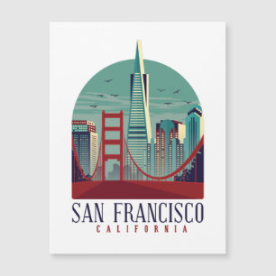 Vintage-Stadtansicht von San Francisco Magnetkarte