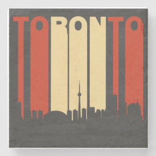 Vintage Stadtansicht von Toronto Steinuntersetzer