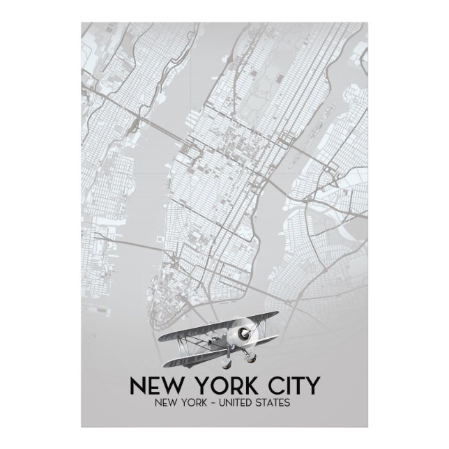 Vintage Stadtkarte New York City Fotodruck (Vorne)