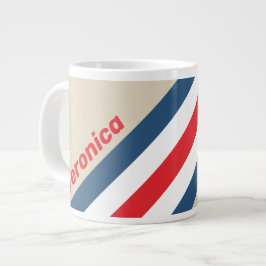 Vintage Staffelstreifen mit Namen Jumbo-Tasse