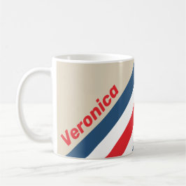 Vintage Staffelstreifen mit Namen Kaffeetasse