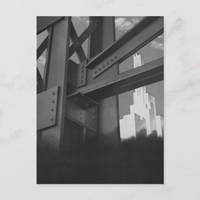 Vintage Stahlbauarchitektur Wolkenkratzer Postkarte (Vorderseite)