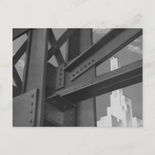 Vintage Stahlbauarchitektur Wolkenkratzer Postkarte