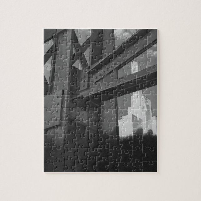 Vintage Stahlbauarchitektur Wolkenkratzer Puzzle (Vertikal)