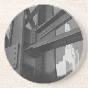 Vintage Stahlbauarchitektur Wolkenkratzer Sandstein Untersetzer