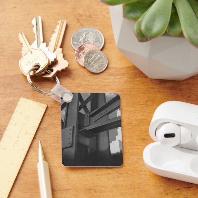 Vintage Stahlbauarchitektur Wolkenkratzer Schlüsselanhänger (Schreibtisch)