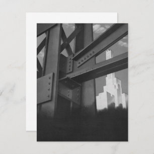 Vintage Stahlkonstruktion Wolkenkratzer Einladung