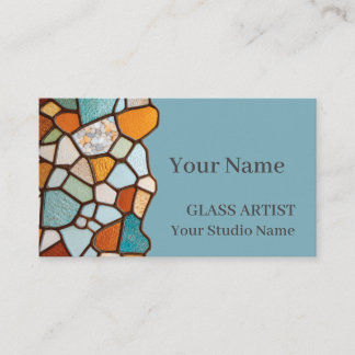 Vintage Stained Glass Mosaic Business Card Visitenkarte
