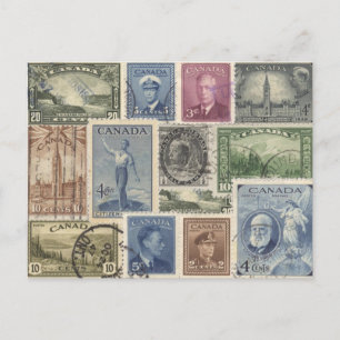Vintage stamps - postkarte