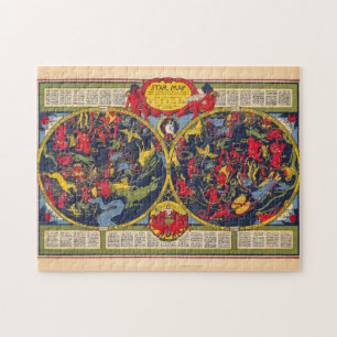 Vintage Star Map Constellations Celestis Chart Puzzle
