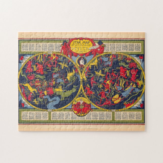 Vintage Star Map Constellations Celestis Chart Puzzle (Horizontal)