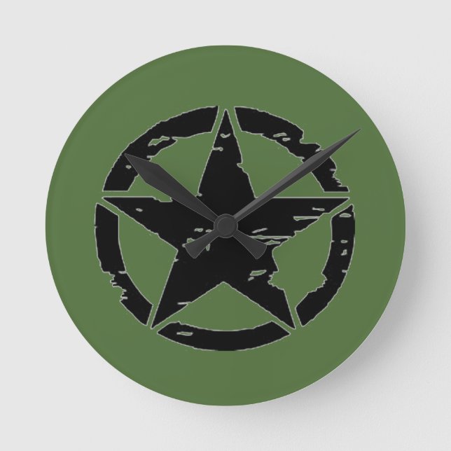 Vintage Star-Uhr Runde Wanduhr (Vorderseite)