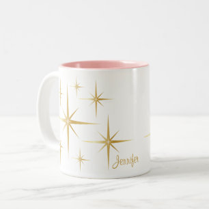 Vintage Starburst Personalisierter Kaffeebecher Zweifarbige Tasse