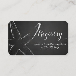 Vintage Starfish Hochzeit im Chalkboard Begleitkarte