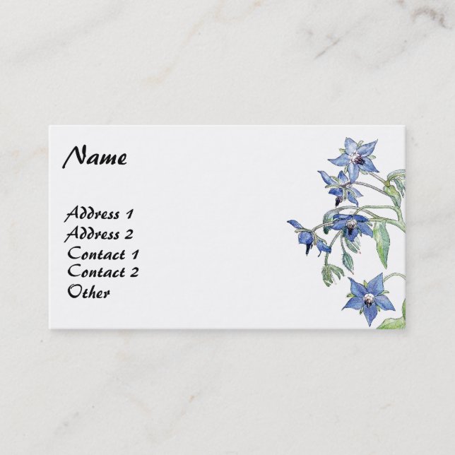 Vintage Starflower Borage-Blumen-Geschäfts-Karten Visitenkarte (Vorderseite)