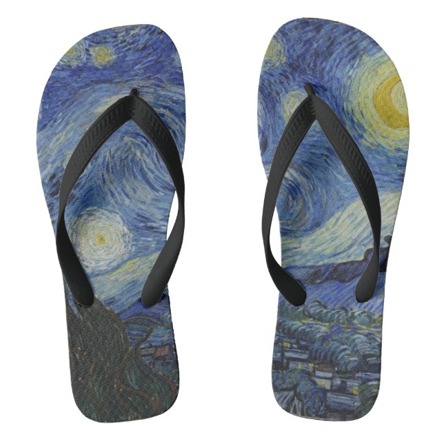 Vintage Starry Nacht Van Gogh Flip Flops (Fußbett)