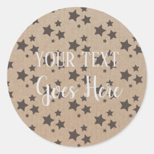 Vintage Stars aus handgefertigten Produkten, braun Runder Aufkleber