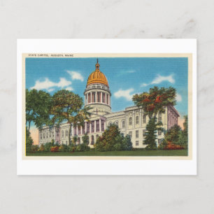 Vintage State Capitol in Augusta, Maine, Postkarte