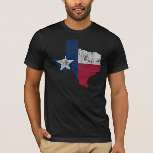 Vintage-State-Umriss von Texas-Flagge T-Shirt