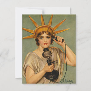 Vintage-Statue der Freiheit, patriotischer Werbepl