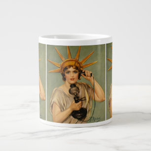Vintage-Statue der Freiheit, patriotisches Kriegsp Jumbo-Tasse