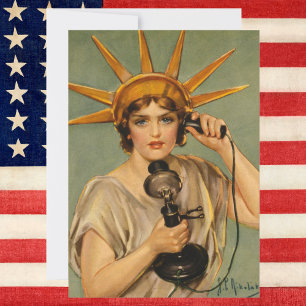 Vintage-Statue der Freiheit, WWI-patriotischer Kri