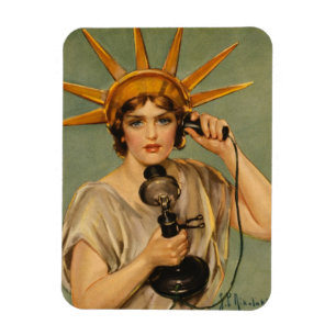 Vintage-Statue der Freiheit, WWI-patriotischer Kri Magnet
