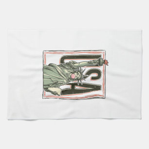 Vintage Statue of Liberty Bubblegum Grafik T-Shirt Geschirrtuch