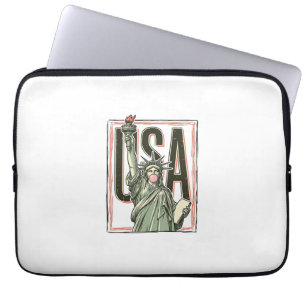 Vintage Statue of Liberty Bubblegum Grafik T-Shirt Laptopschutzhülle