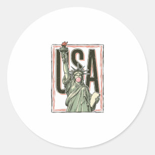 Vintage Statue of Liberty Bubblegum Grafik T-Shirt Runder Aufkleber