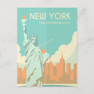 Vintage-Statue-of-Liberty-New-York-City-Reise Postkarte