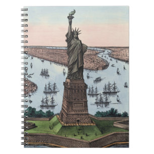 Vintage-Statue of Liberty-New-York-Hafen-Kunst 188 Notizblock