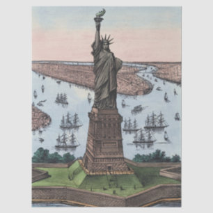 Vintage-Statue of Liberty-New-York-Hafen-Kunst 188 Seidenpapier