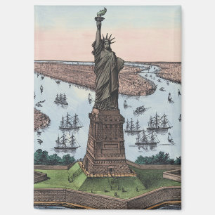 Vintage Statue of Liberty NYC Hafen Kunst 1885 Magnet