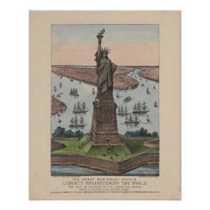 Vintage Statue of Liberty Patriotisches New York Poster