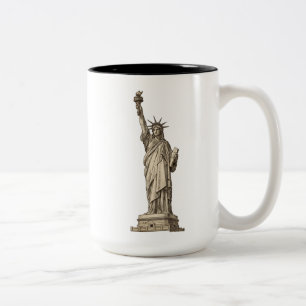 Vintage-Statue-of-Liberty Zweifarbige Tasse
