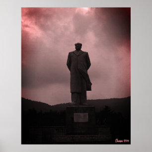 Vintage-Statue von Mao Tse Tung aus Changsha Poster