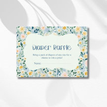 Vintage Staubblau Blumen Diaper-Raffle