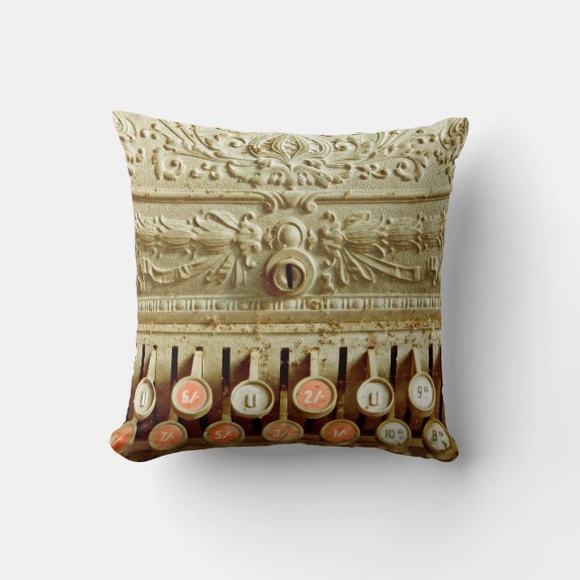 Vintage, staubgedeckte Kasse Kissen (Vorderseite)
