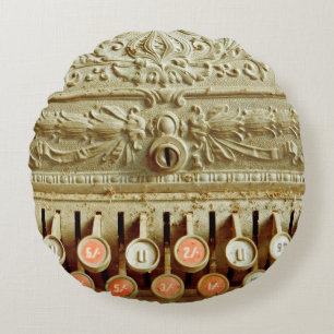 Vintage, staubgedeckte Kasse Rundes Kissen