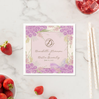 Vintage-Staubige-Rose-Orchidee-ombré-Schleife und Serviette
