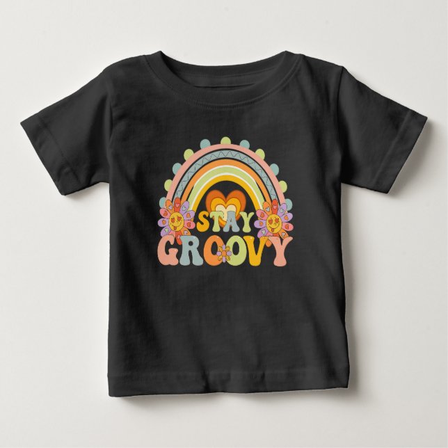  Vintage Stay Groovy Flower Power Tee (Vorderseite)