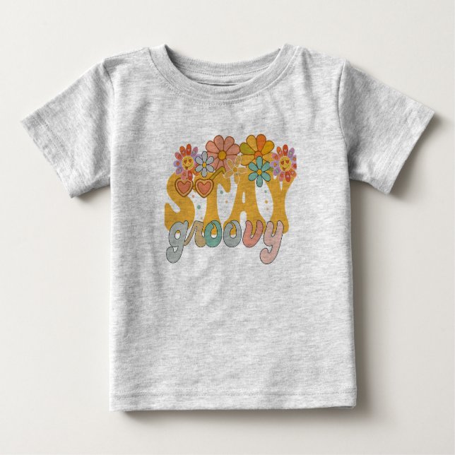 Vintage Stay Groovy Flower Power Tee (Vorderseite)