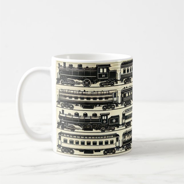 Vintage Steam Train Pattern | Heritage Railway Mug Kaffeetasse (Links)