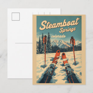 vintage Steamboat Springs Colorado Fluss Geschenke Feiertagspostkarte