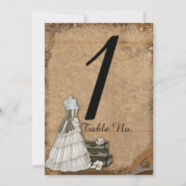 Vintage Steampunk Bride Wedding Tischnummer